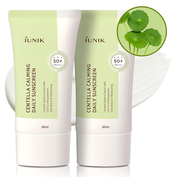 Сонцезахисний крем з екстрактом центели IUNIK Centella Calming Daily Moisture Suncreen Reef-Safe UVA UVB, SPF 50+ PA++++ 60 ml IU1002 фото