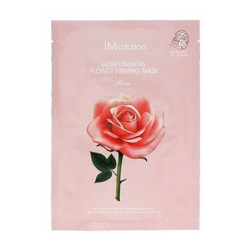 Тканинна маска для обличчя з екстрактом дамаської троянди JMsolution Glow Luminous Flower Firming Mask, 1шт JM1017 фото