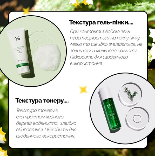 Набір засобів з чайним деревом (тонер + пінка для вмивання) Dr.Ceuracle Tea Tree Purifine Duo Set DRCEU1052 фото