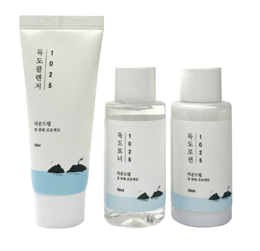 Набір мініатюр Round Lab 1025 Dokdo On The Go Kit (Toner, Lotion, Cleanser) RL1024 фото