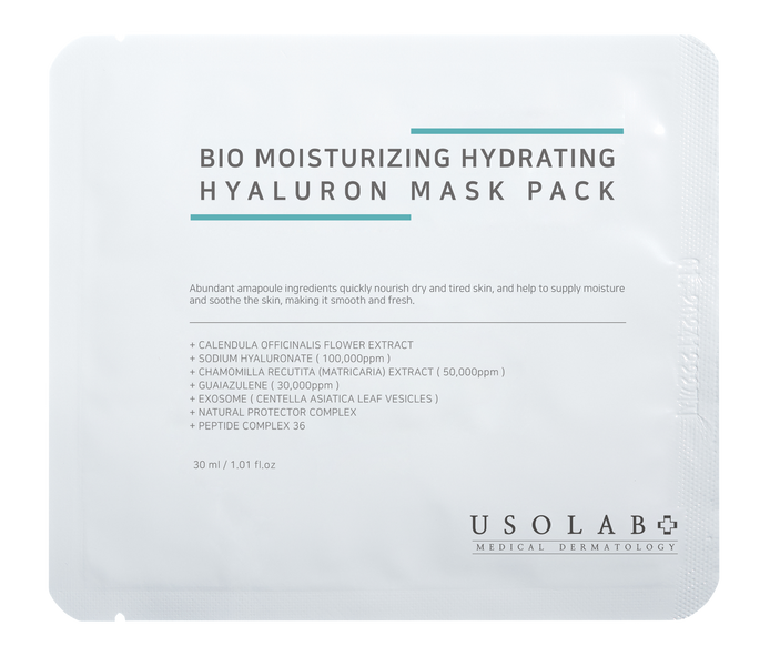 Зволожуюча тканинна маска зі заспокійливою та антивіковою дією USOLAB Bio Moisturizing Hydrating Hyaluron Mask 1 шт US1025 фото