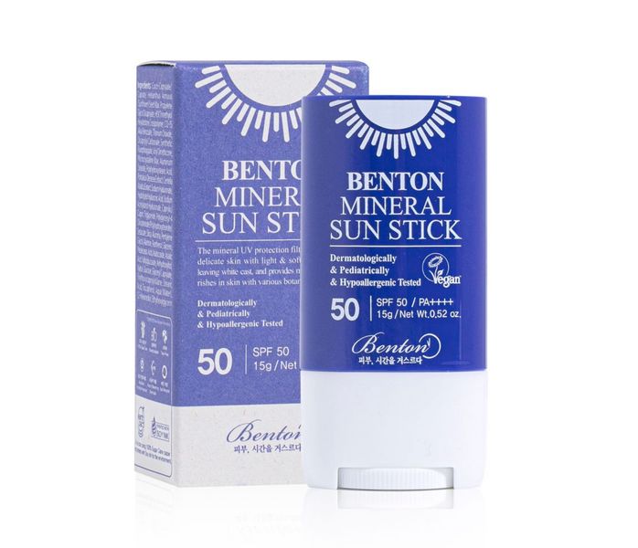 Сонцезахисний стік на мінеральній основі Benton Mineral Sun Stick SPF50+/PA++++, 15г BEN1015 фото