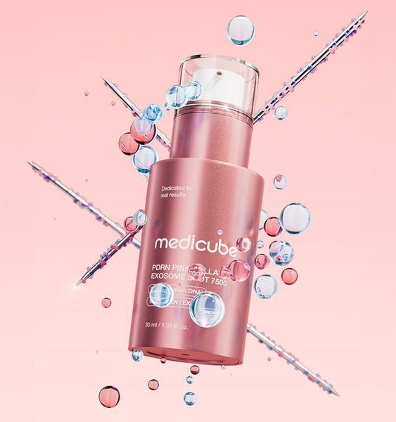 Регенеруюча сироватка з полінуклеотидами, екзосомами та спікулами Medicube PDNR Pink Collagen Exosome Shot 7500 MC1004 фото