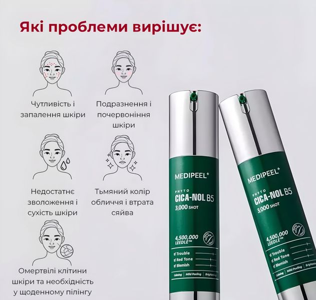 Сироватка-пілінг для проблемної шкіри Medi-Peel Phyto Cica-Nol B5 3000 Shot Serum 50 ml MP1047 фото