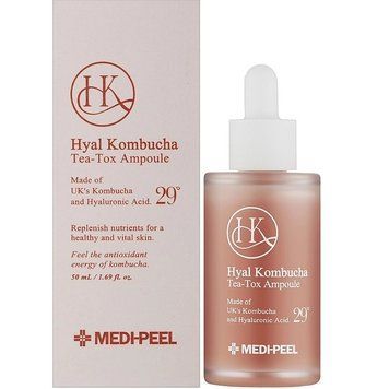 Зволожуюча сироватка для підвищення еластичності шкіри Medi-Peel Hyal Kombucha Tea-Tox Ampoule MP1006 фото