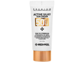 MEDI-PEEL Active Silky Sun Cream SPF50+PA+++ Сонцезахисний крем з комплексом пептидів MP1028 фото