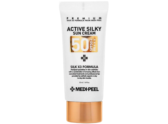 MEDI-PEEL Active Silky Sun Cream SPF50+PA+++ Сонцезахисний крем з комплексом пептидів MP1028 фото