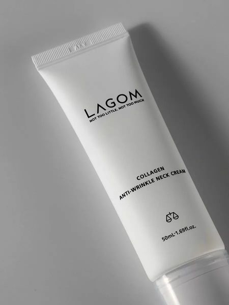 Крем для шиї та декольте з роликовим аплікатором LAGOM Collagen Anti-Wrinkle Neck Cream 50 мл LA1004 фото